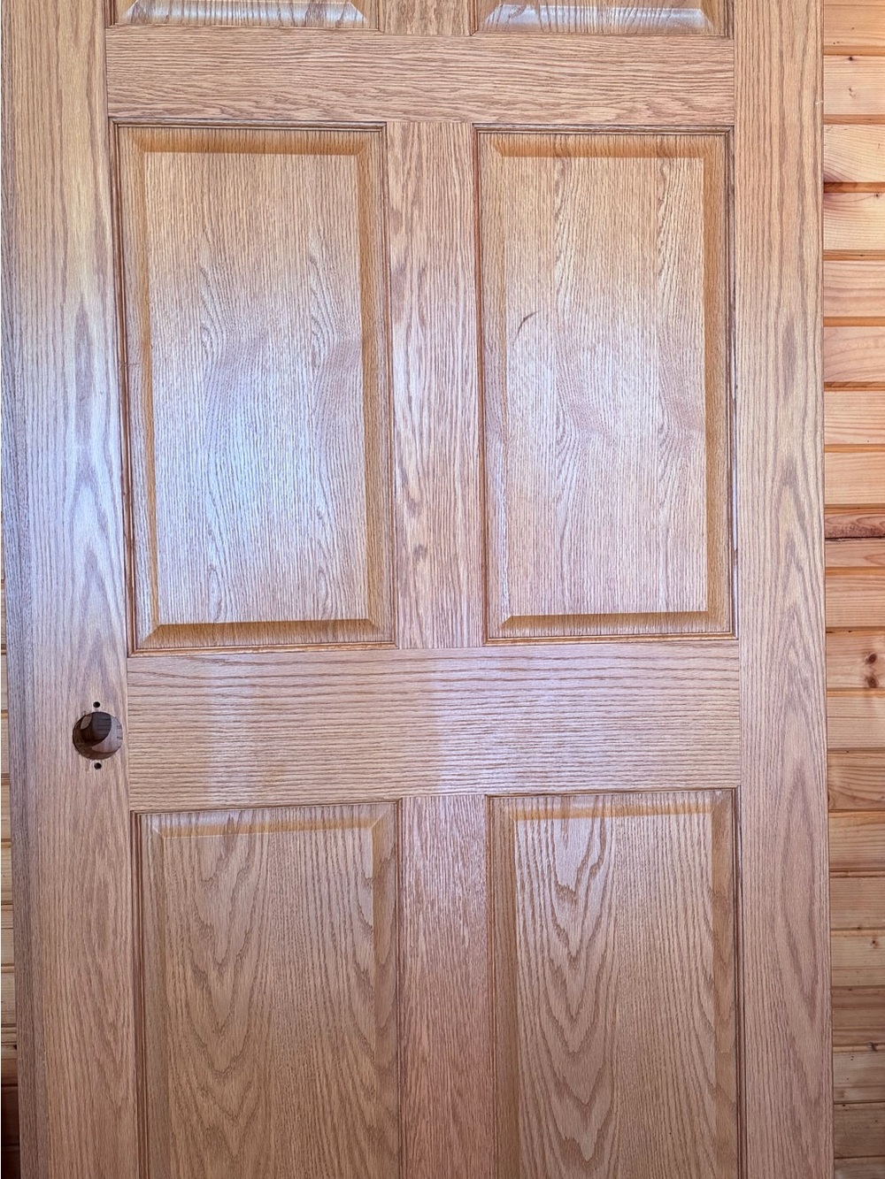 Solid Wood 6-Panel Interior Door in Natural Oak Tone